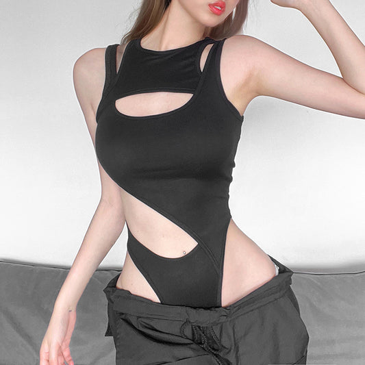 Women's Solid Color Slim Street Fashion Sleeveless Leotard