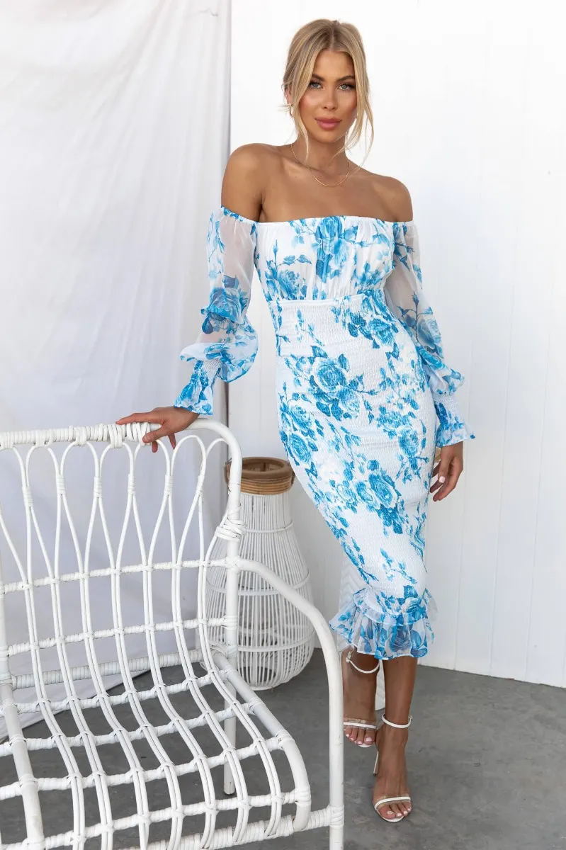 Women's Fashion Printed Tube Top Off-neck Dress