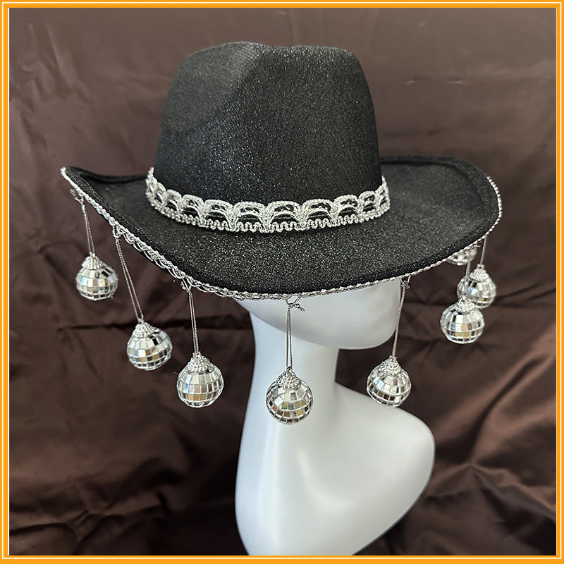 Gold Powder Ball Carnival Party Nightclub Cowboy Hat