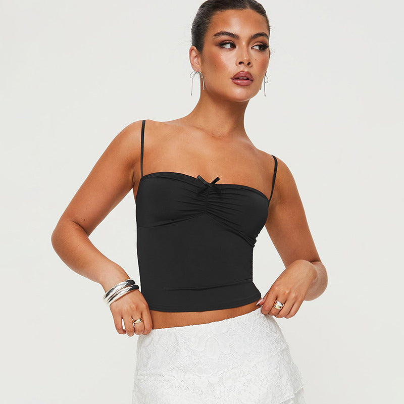 Sling Off-shoulder Short Bare Midriff Slim Fit Sexy top