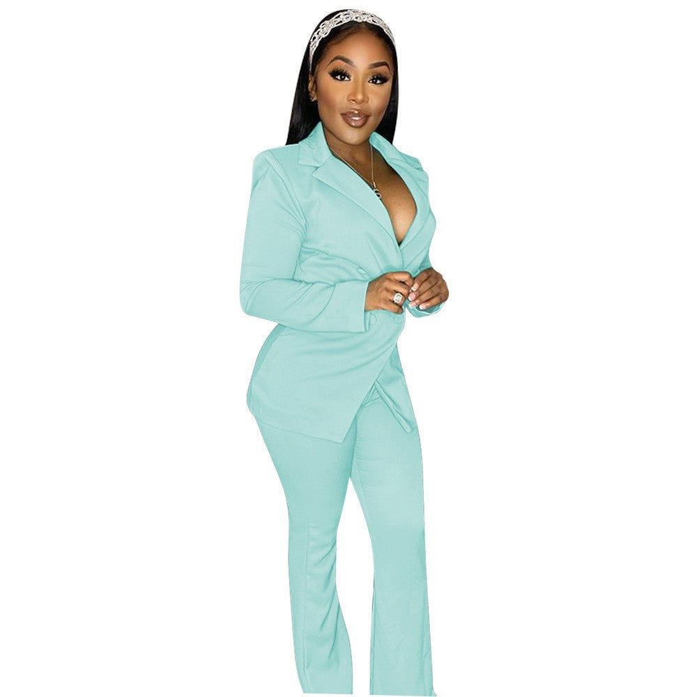 Fashion Money Queen Casual Solid Color Suit