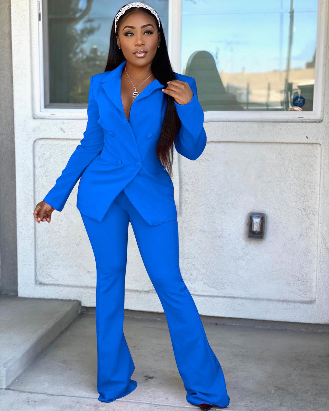 Fashion Money Queen Casual Solid Color Suit