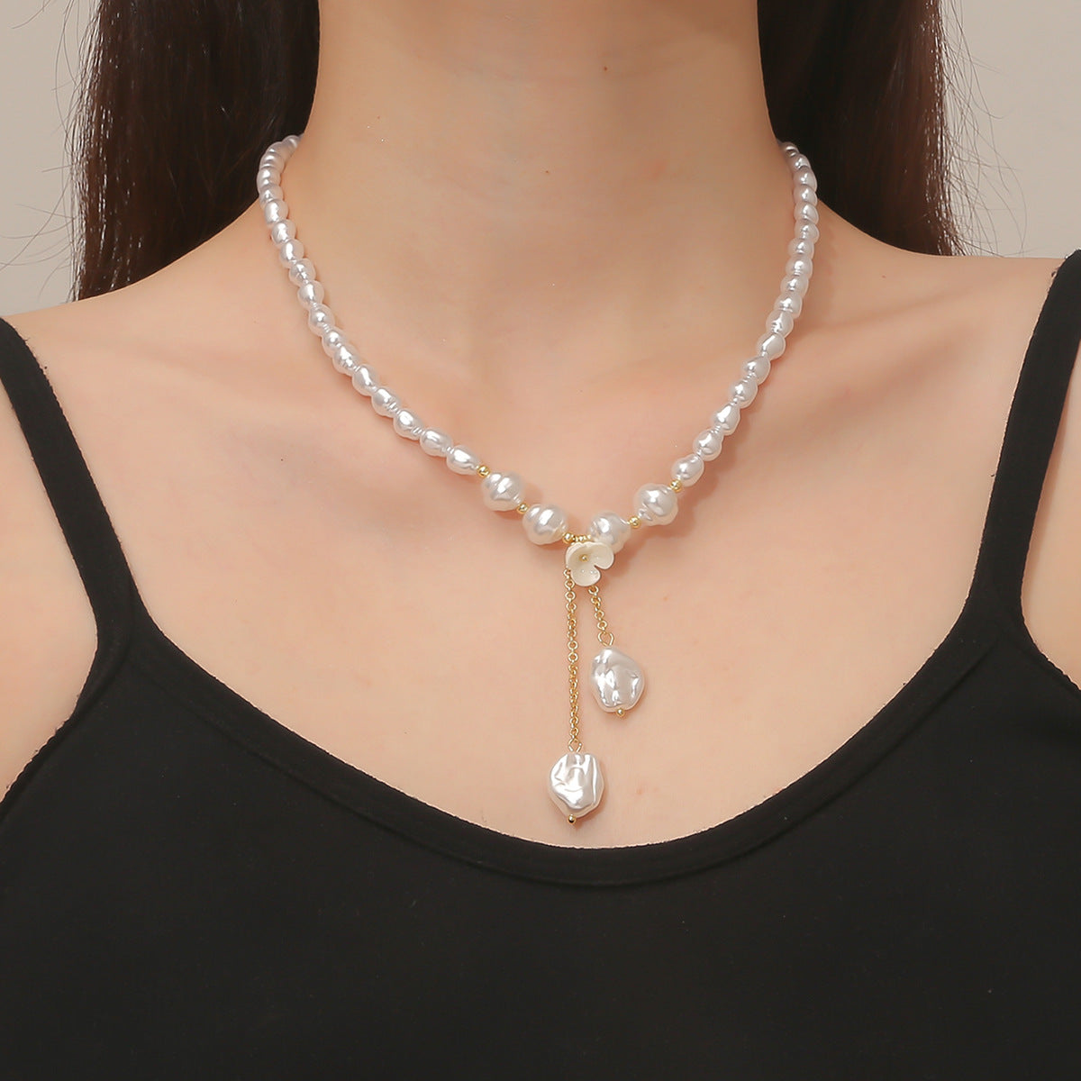 Women's Special-shaped Pearl Necklace Versatile French Advanced