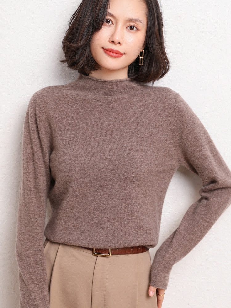 New Simple Half Collar Cashmere Sweater Loose Women's Sweater