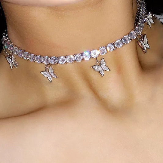 Women's Fashion Shiny Crystal Clavicle Chain Necklace