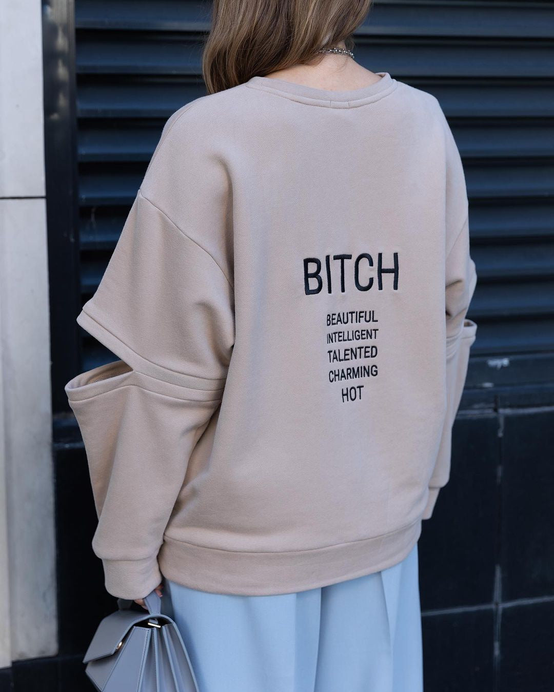 Round Neck Printed Loose Sweatshirt Women