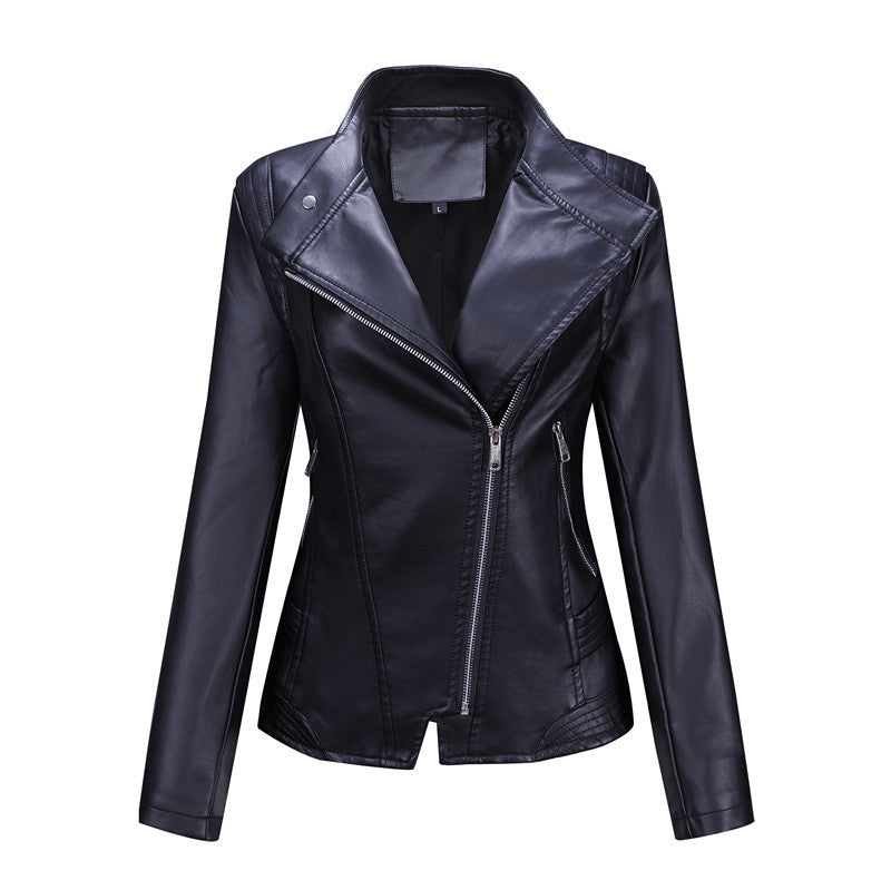 Chelsea Casual fashion Solid Color Leather Coat