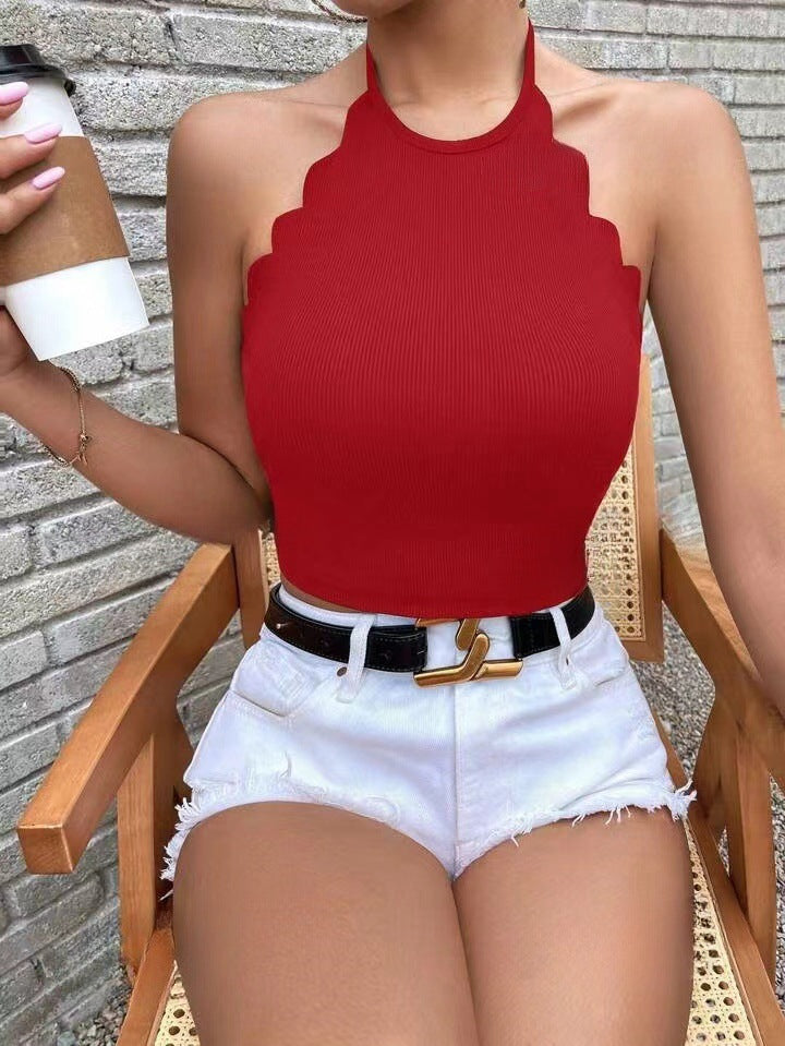 Solid Color Halter Sling top