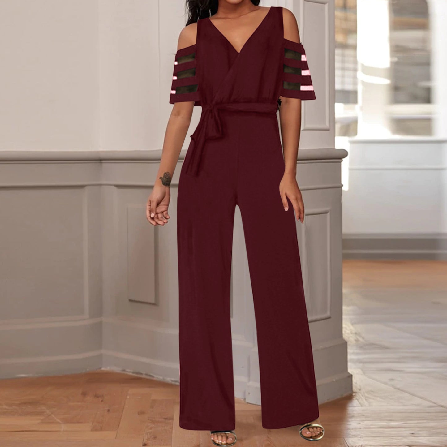 Women's Clothing One-piece Wide-leg Pants Casual