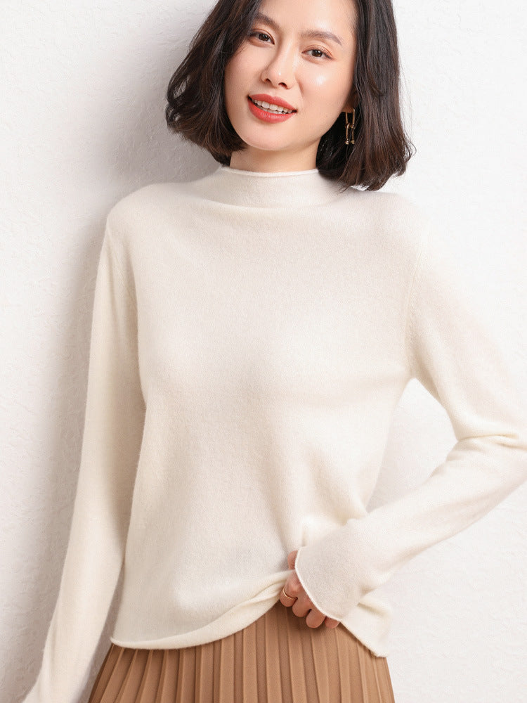 New Simple Half Collar Cashmere Sweater Loose Women's Sweater