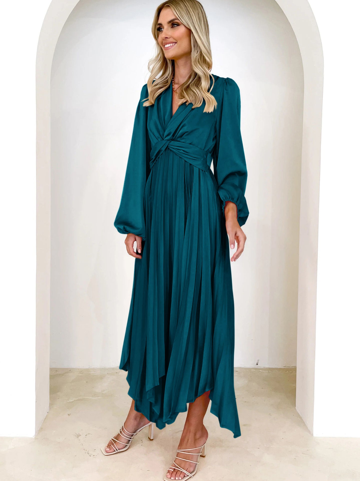 Women's Fashion Casual Irregular Long Sleeve Dress