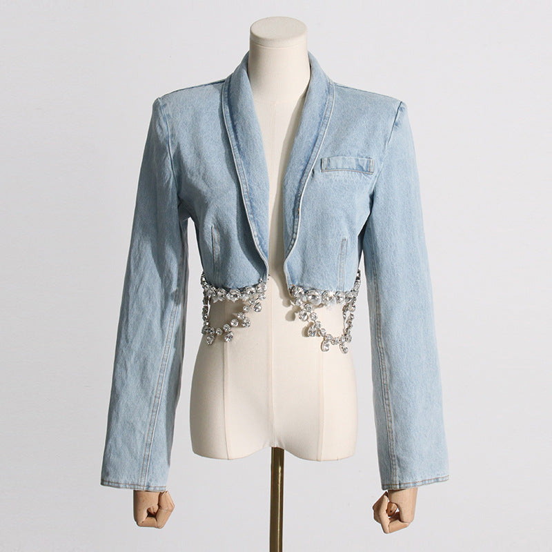 Denim Jacket Fashion Hip Skirt Two-piece Set