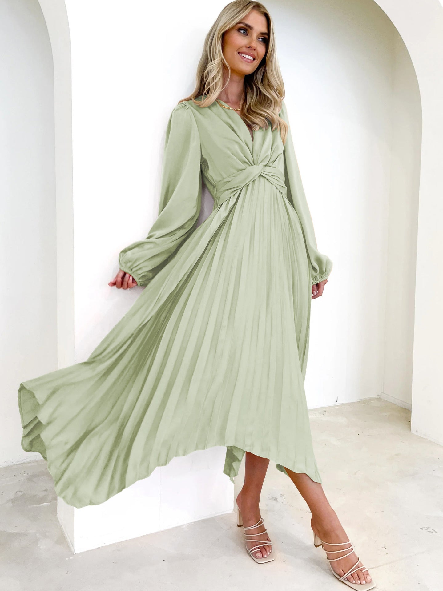 Women's Fashion Casual Irregular Long Sleeve Dress