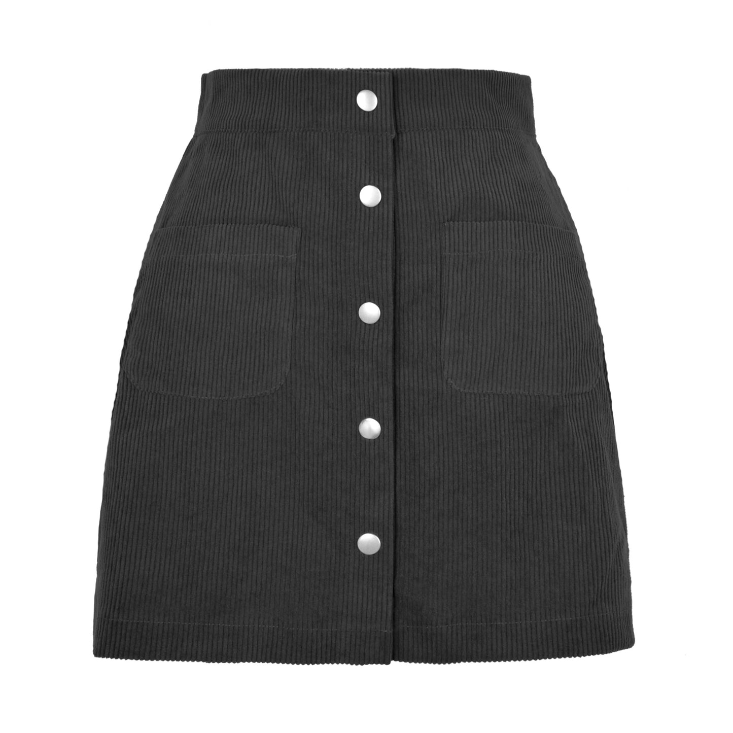 Single-breasted Slim Fit Solid Skirt