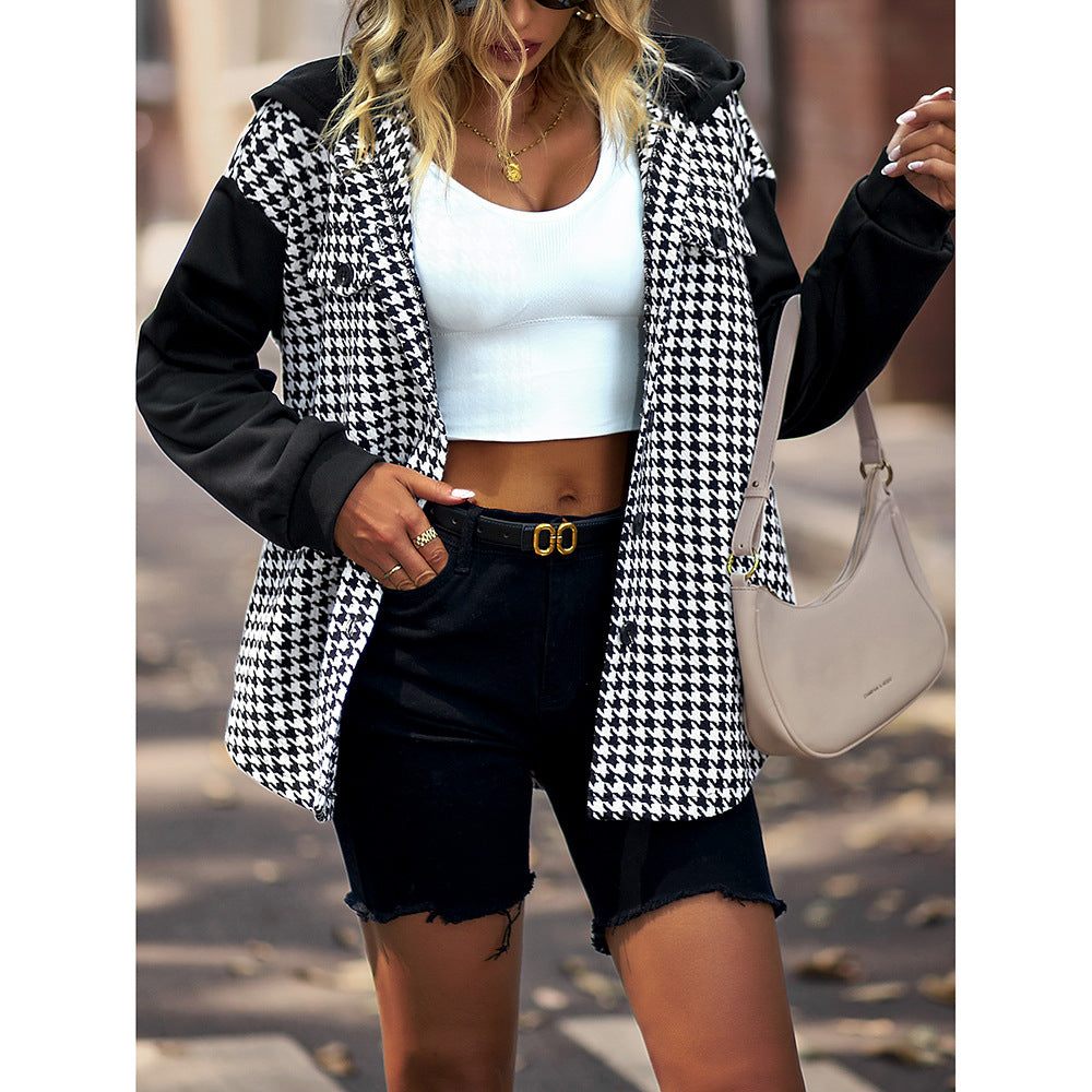 Cool Fashion All-match Casual Plaid Coat Top