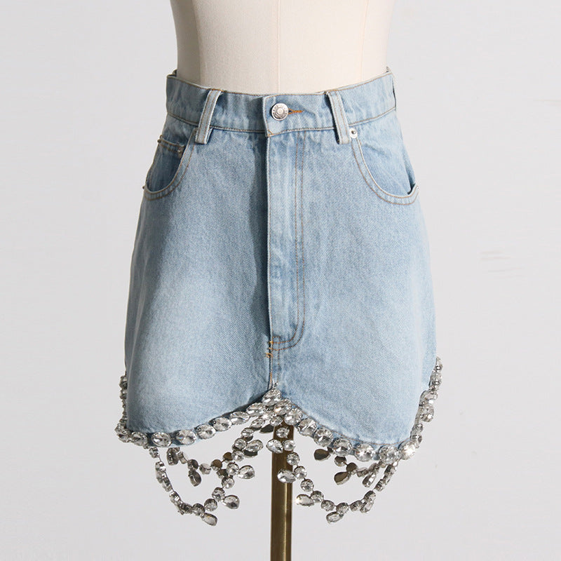 Denim Jacket Fashion Hip Skirt Two-piece Set