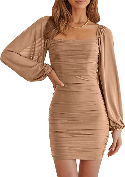 Skinny Dress Stretch Mesh Slim Fit