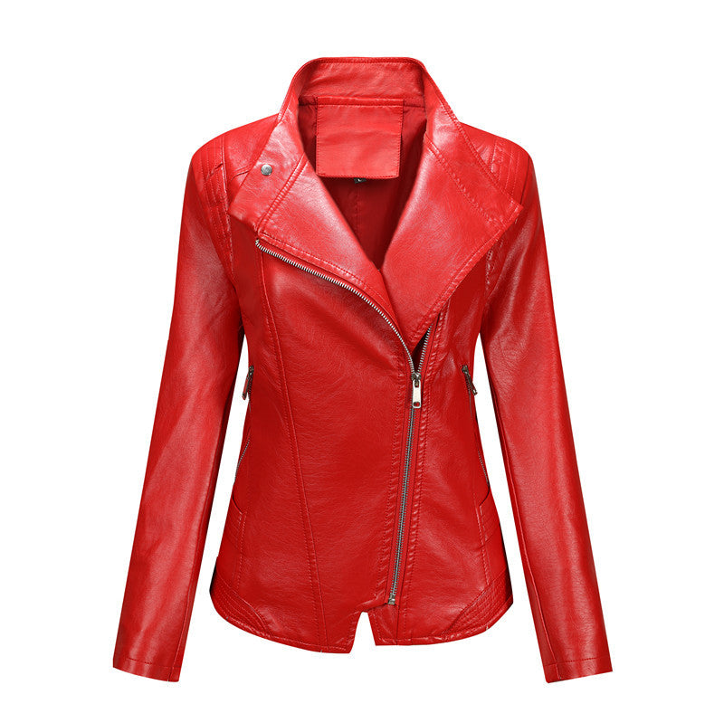 Chelsea Casual fashion Solid Color Leather Coat