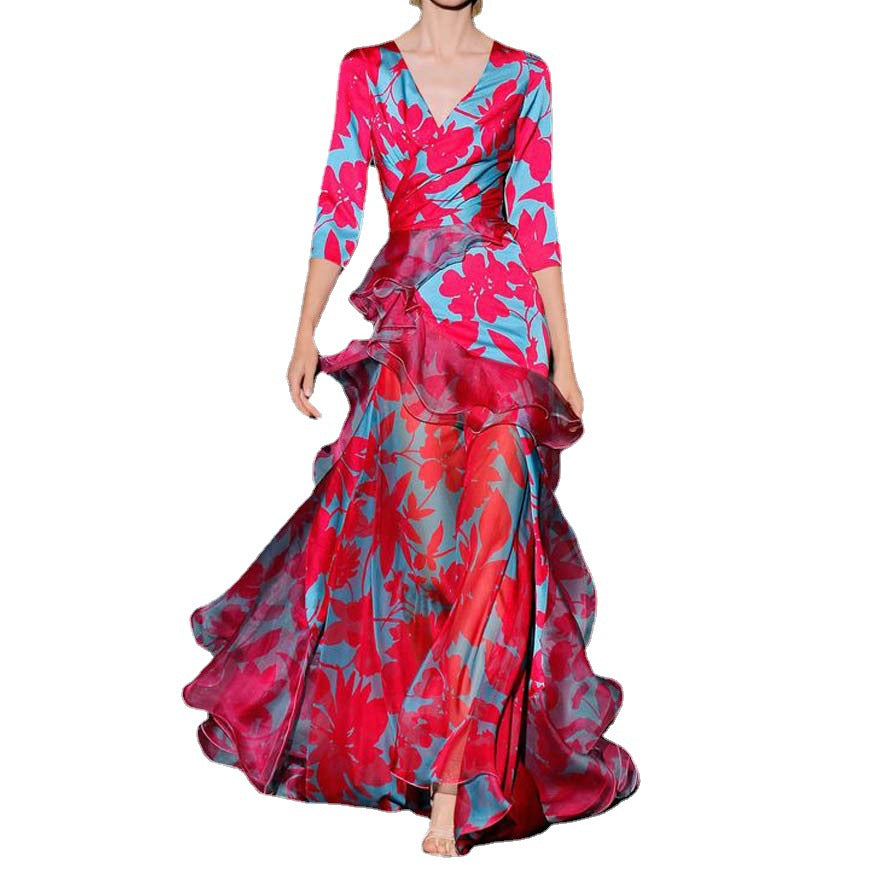 Red For Women Digital Printed Dress