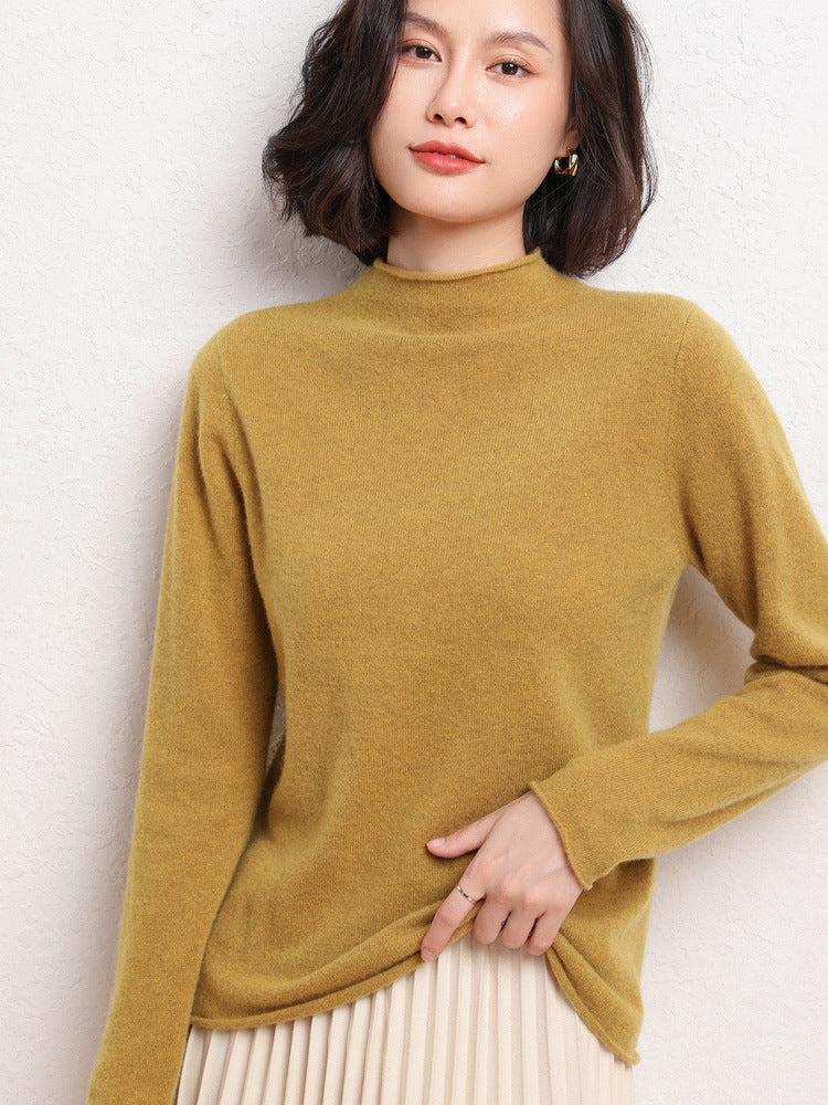 New Simple Half Collar Cashmere Sweater Loose Women's Sweater