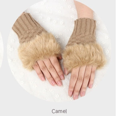 Thermal Women's Half Finger Polyester Gloves