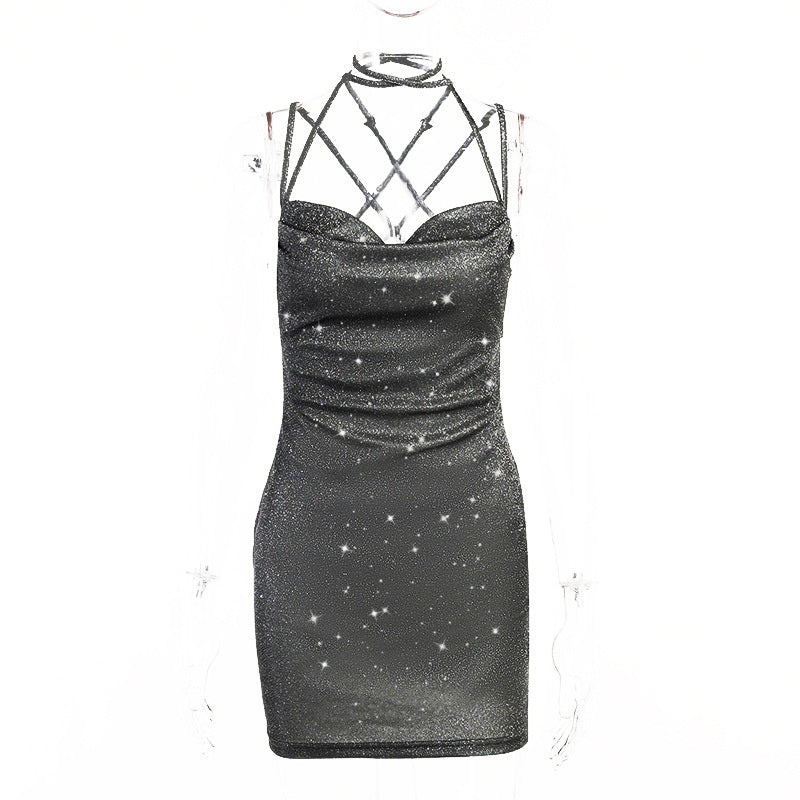 Women's Knitted Backless Strap Fashion Sexy Dress