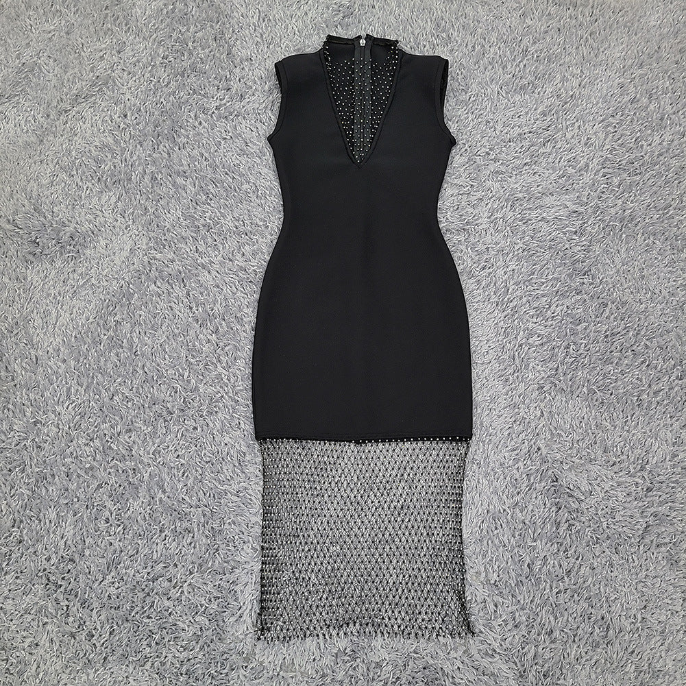 Mid-length Bandage One-piece Dress