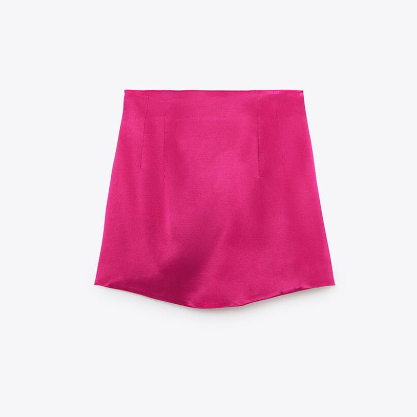 Women's Silk Satin Texture Mini Skirt