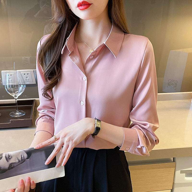 High-grade Non-ironing Anti-wrinkle Solid Color Acetate Shirt