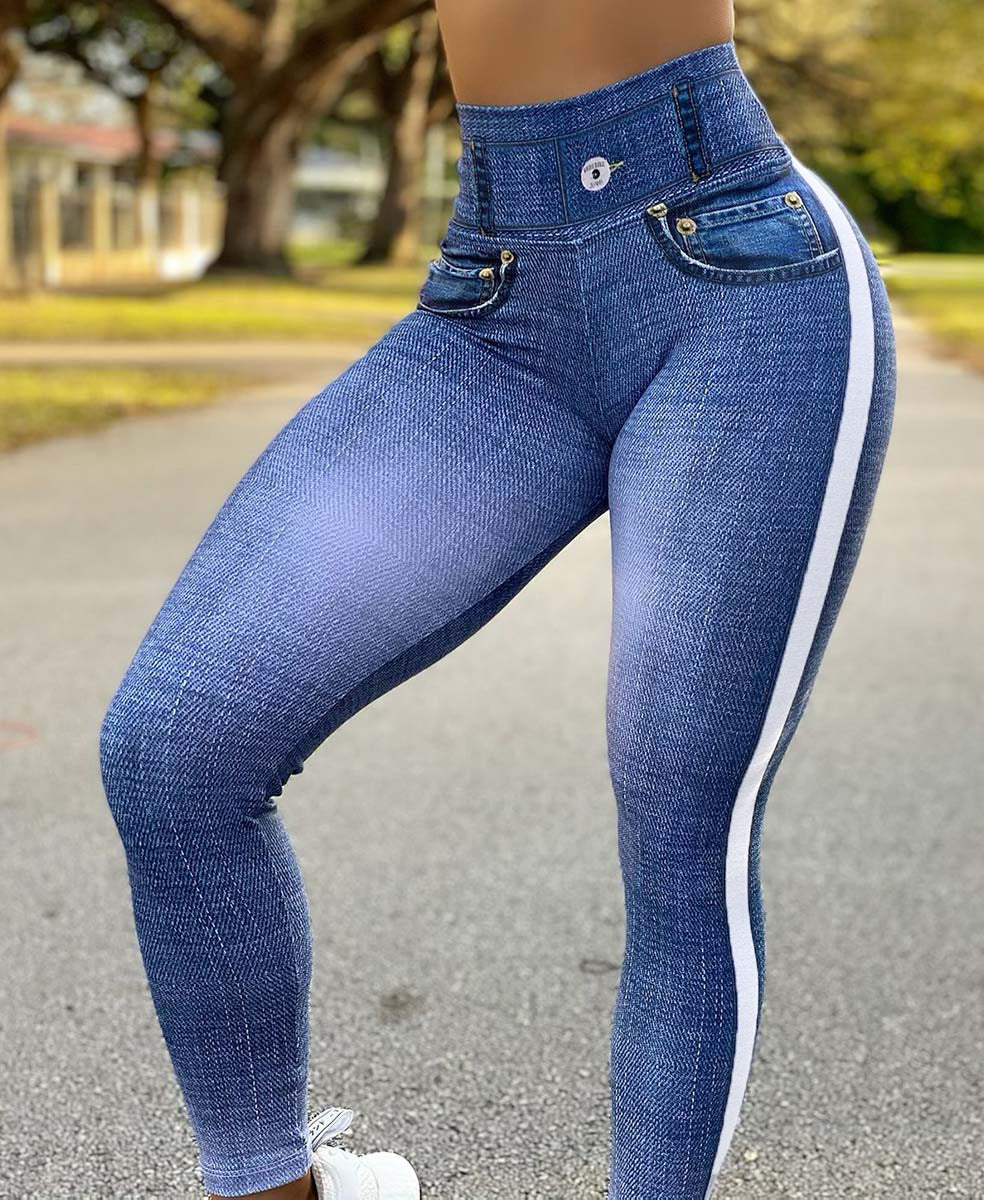 Women's Quick-drying Skinny Running Imitation Denim Pants