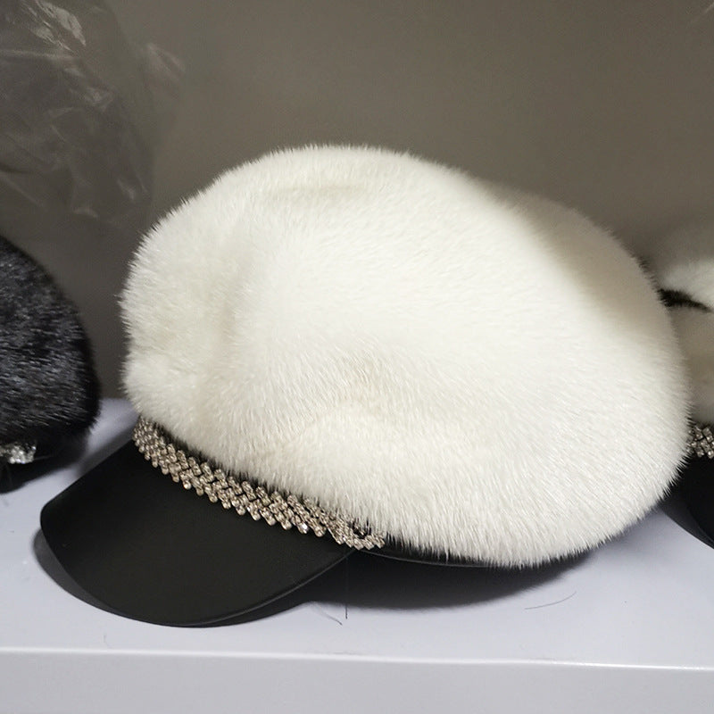 Winter Mink Fur Fashion All-matching Beret