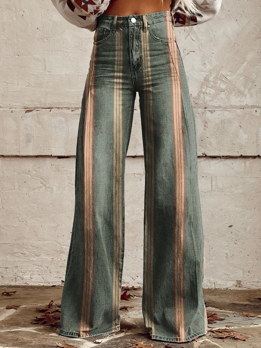 Casual And Fashionable Denim Wide Leg Pants