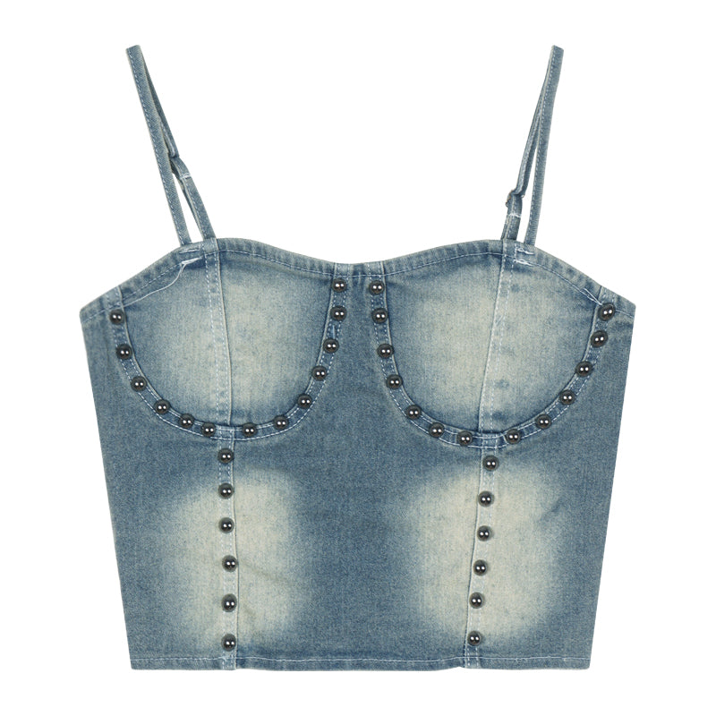 Women's Short Vintage Denim Camisole