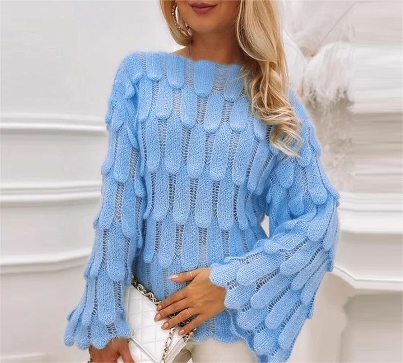 Autumn And Winter Elegant Texture Knitted Sweater Women's Clothing