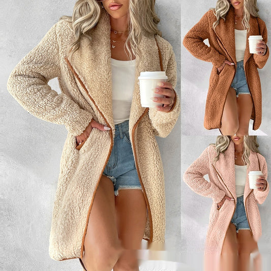 Women's Lapel Plush Coat