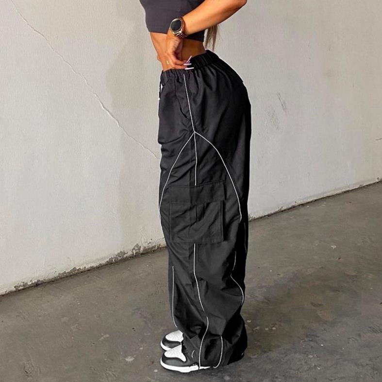 Big Cargo Pants Oversize Casual Wide Leg Parachute Trousers Pocket Jogger Sweatpants