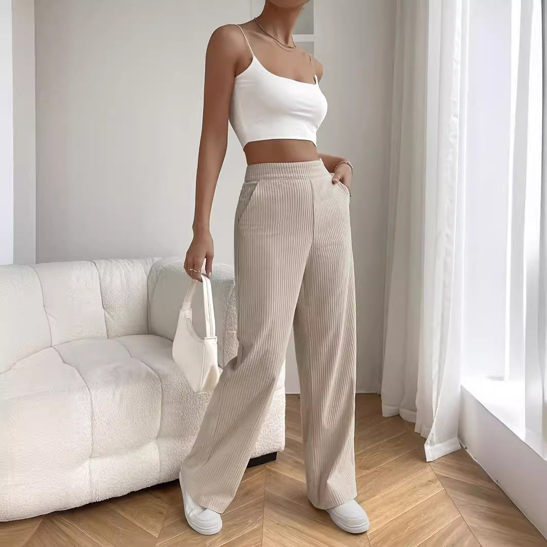 High Waist Loose Straight Wide Leg Pants