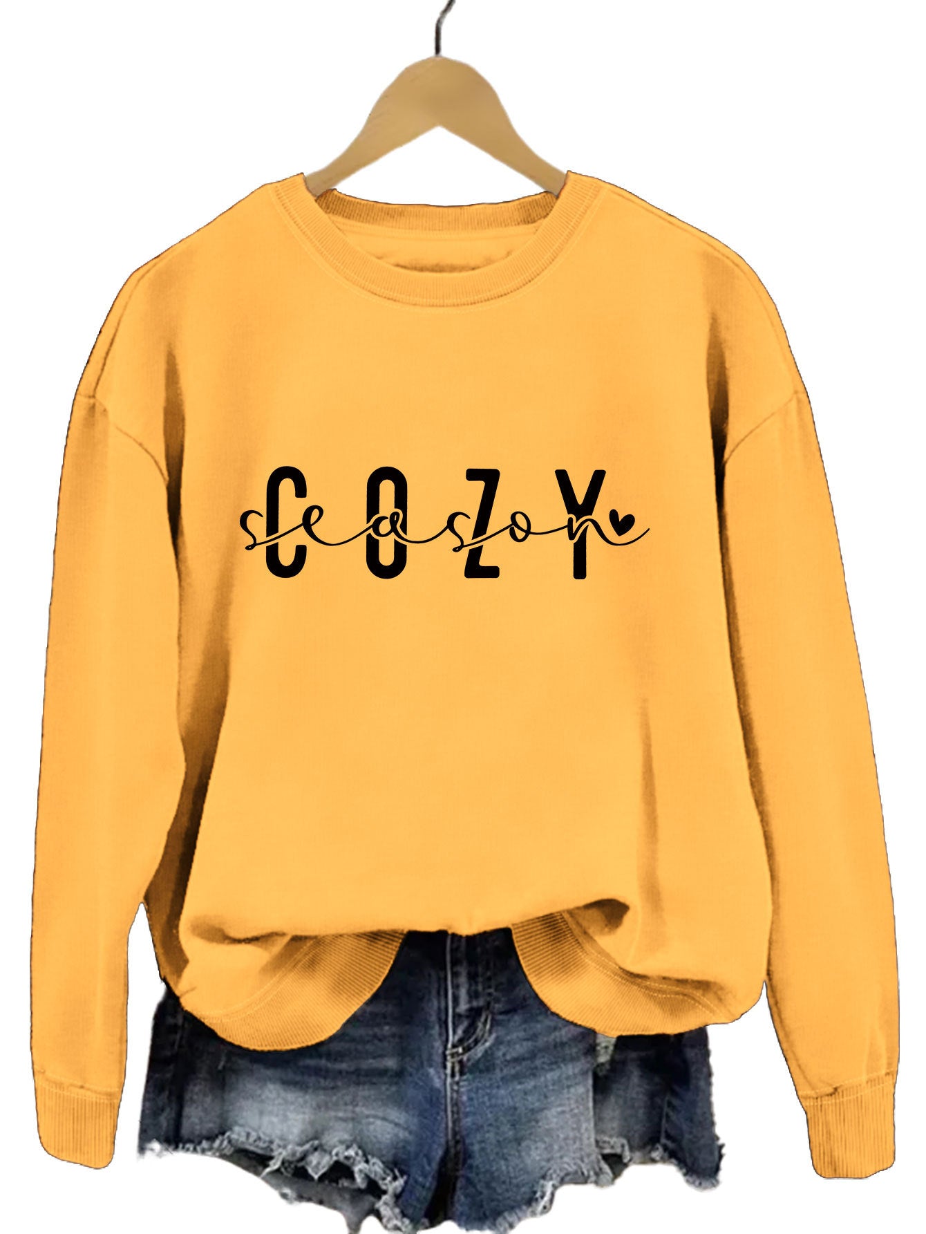 Fashion Printed Cozy Season Autumn Crew Neck Long Sleeve All-match Loose Sweater