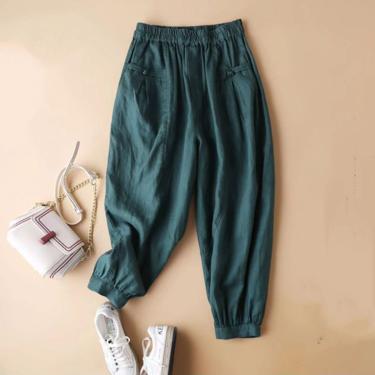 Women's Fashionable Casual Cotton And Linen Loose Pants