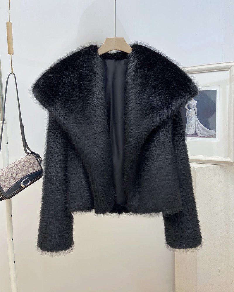 Big Warm Collar Faux Fur Coat