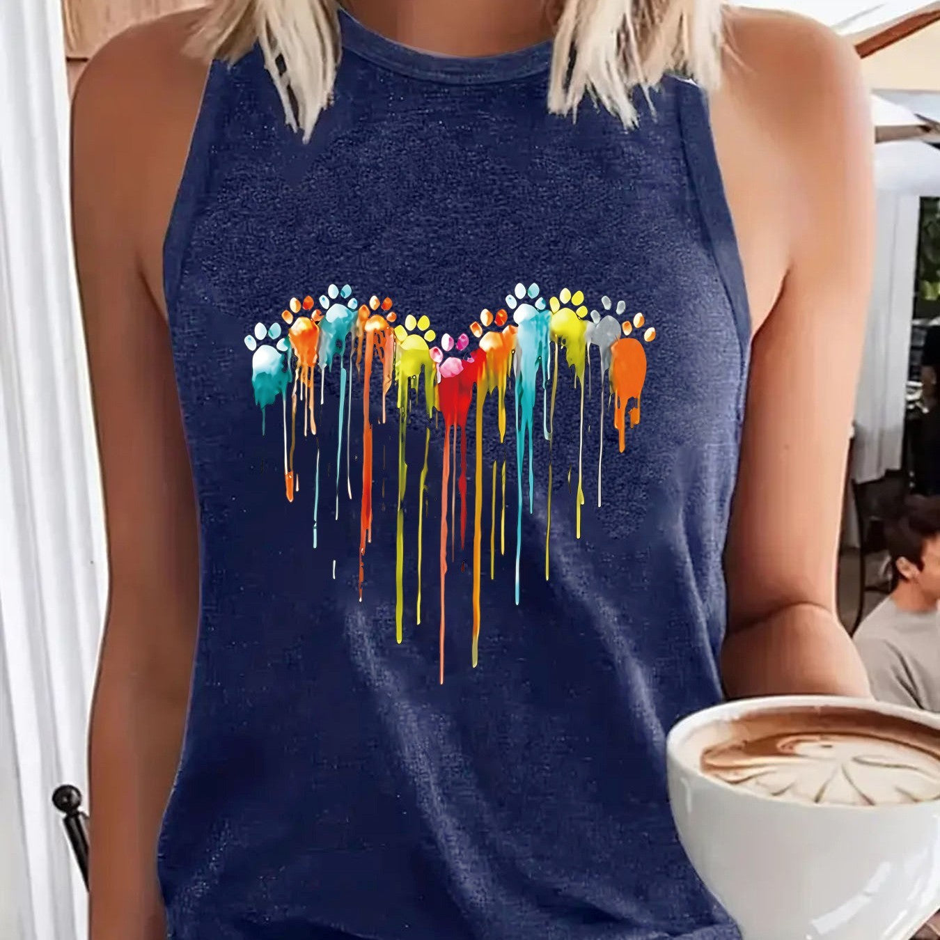 Dog mom Printed Sleeveless Top