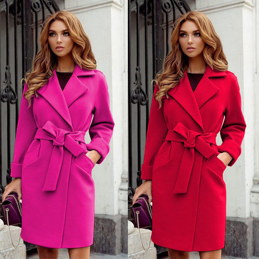 Pretty Women's Long Sleeve Woolen Coat