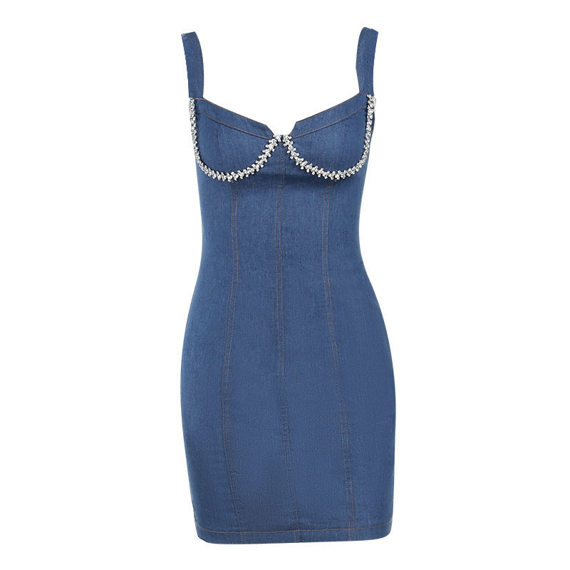 Women's Fashion Personality Denim Sling Dress