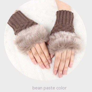 Thermal Women's Half Finger Polyester Gloves