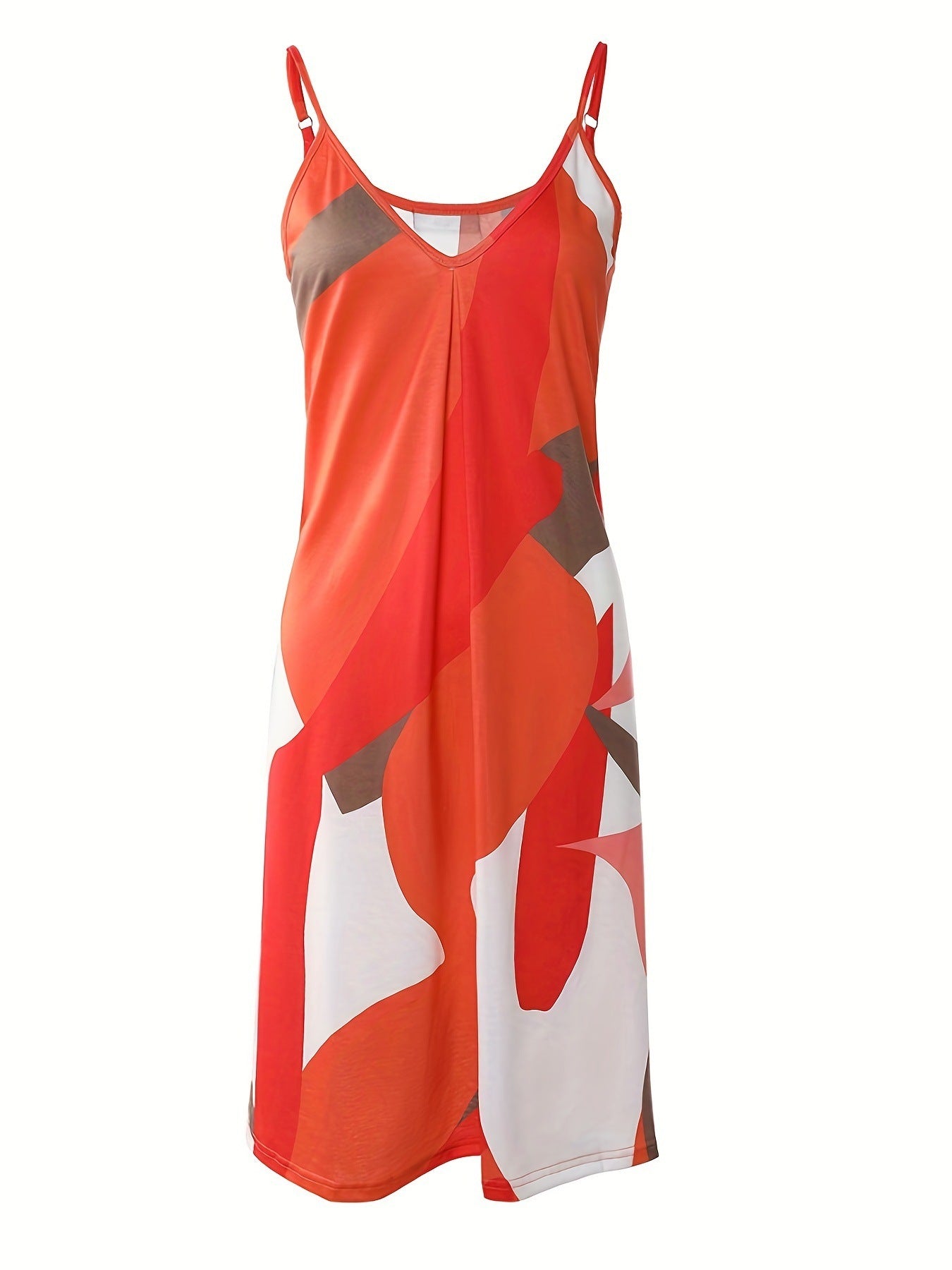 Printed V-neck Sling Dress Women