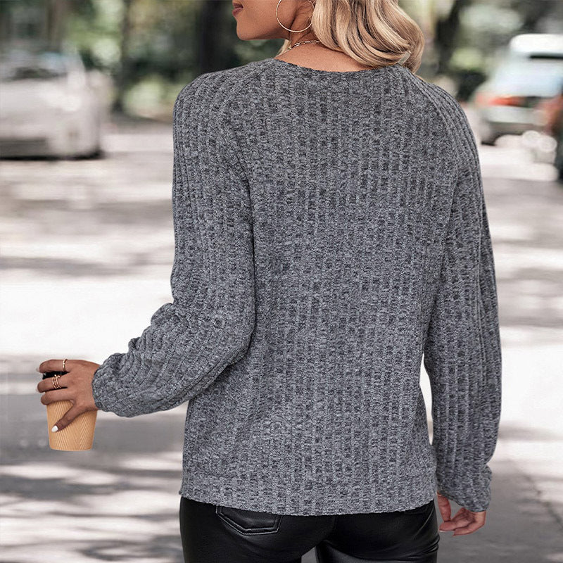 Round Neck Pullover Temperament Leisure Knitted Jacquard Sweater