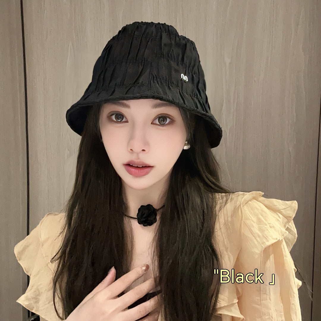 Women's Fashion Short Slot Pleated Bucket Fisherman Hat