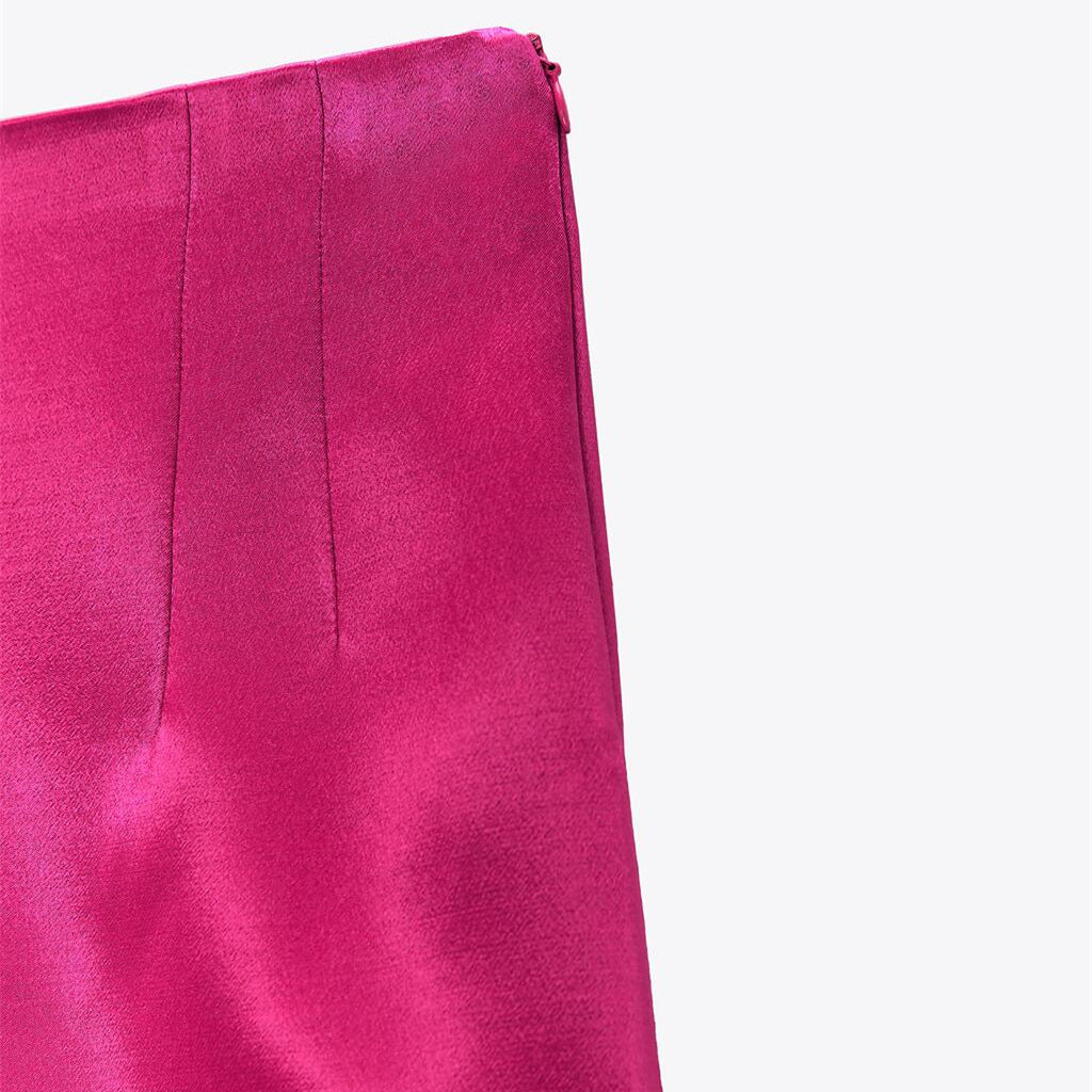 Women's Silk Satin Texture Mini Skirt