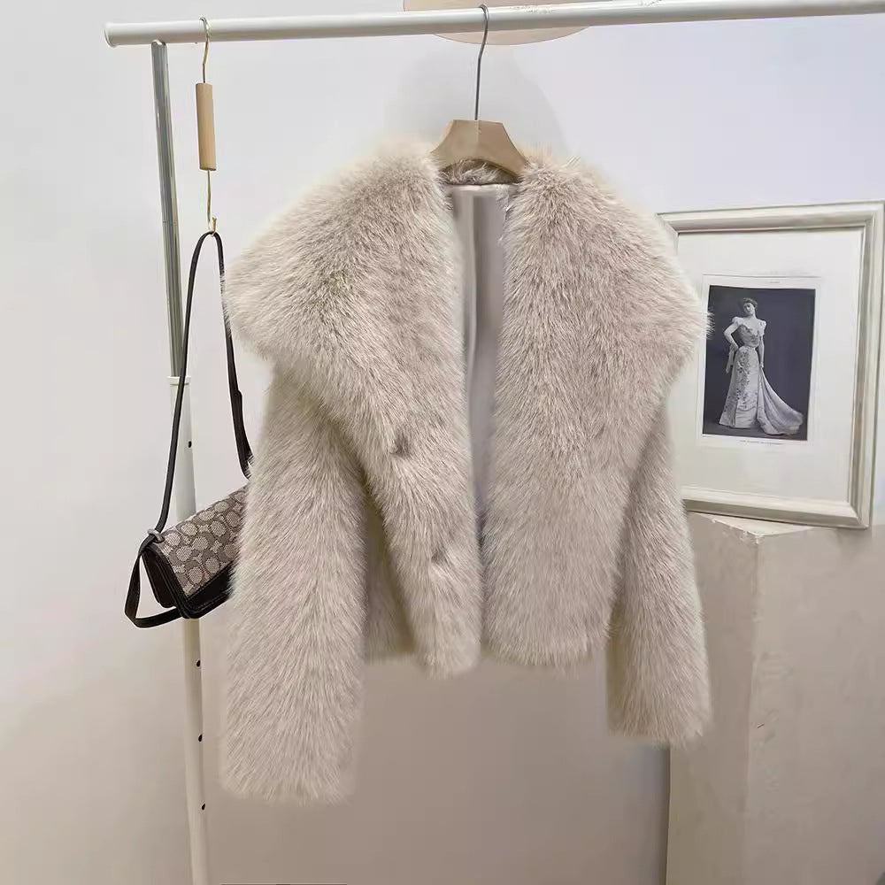 Big Warm Collar Faux Fur Coat