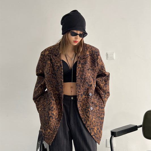 Fashion Chill Out Leopard Print Blazer